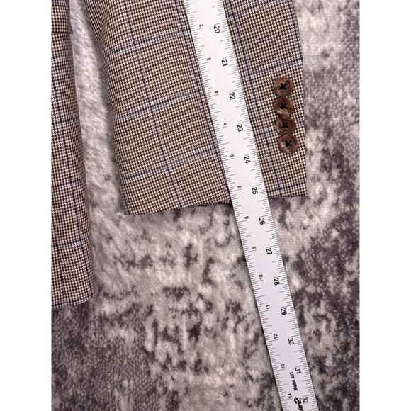 Samuelsohn Sport Coat 42 R Mens Silk Wool Herringbone Check Plaid Jacket - Picture 7 of 11